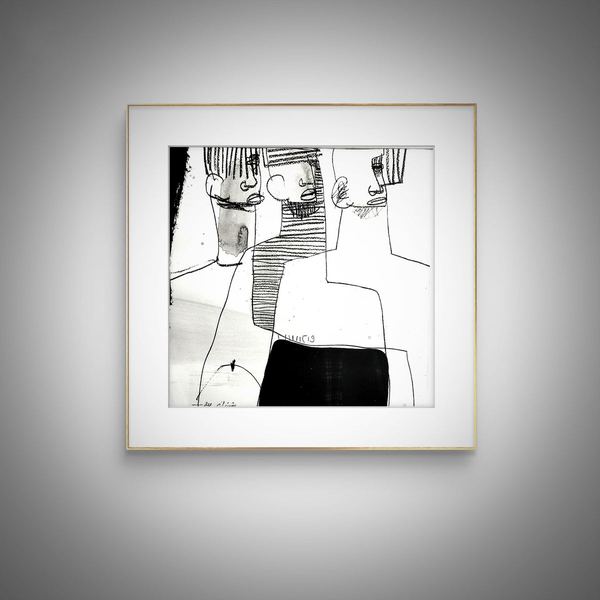 Mixte sur papier, 30 × 30 cm, 2024 — Collection privée