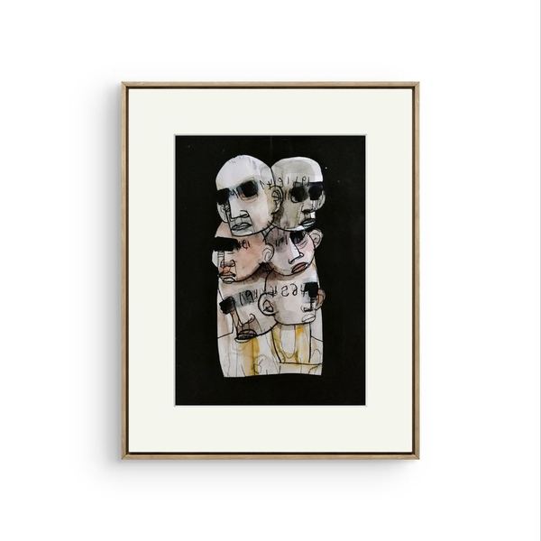 Mixte sur papier, 40 × 25 cm, 2025 — Collection privée