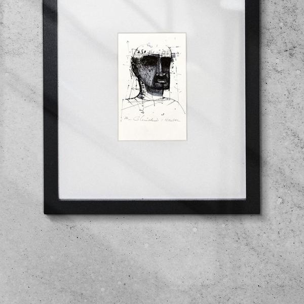 Crayon noir sur papier, 14,8 × 21 cm, 2026 — Collection privée