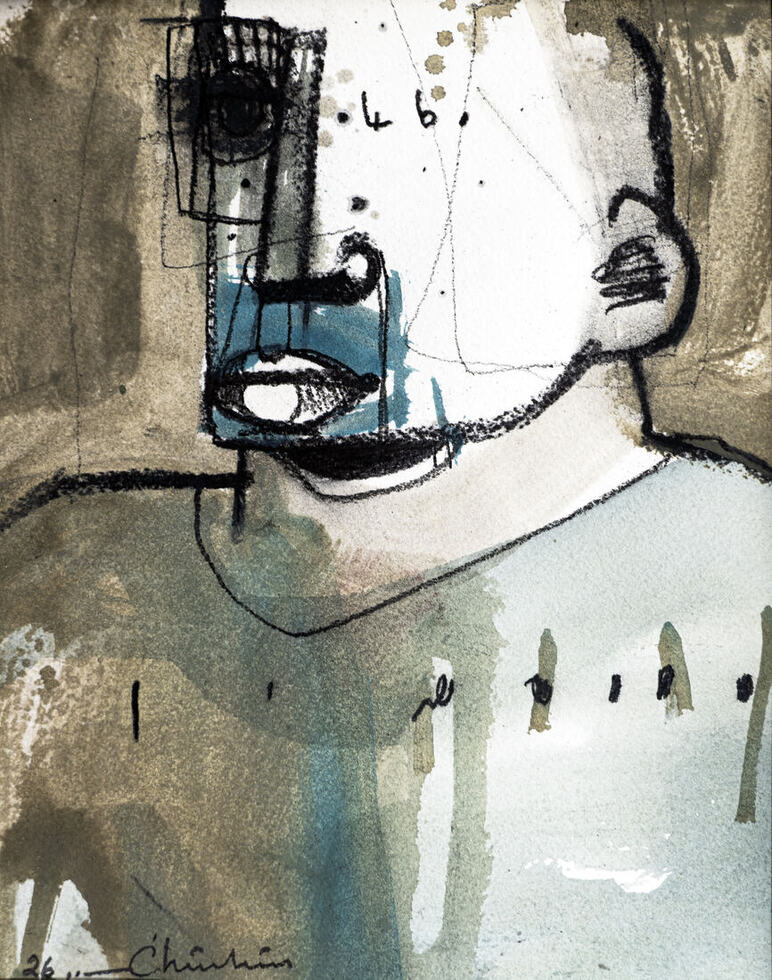 Mixte sur papier, 19 × 24 cm, 2026