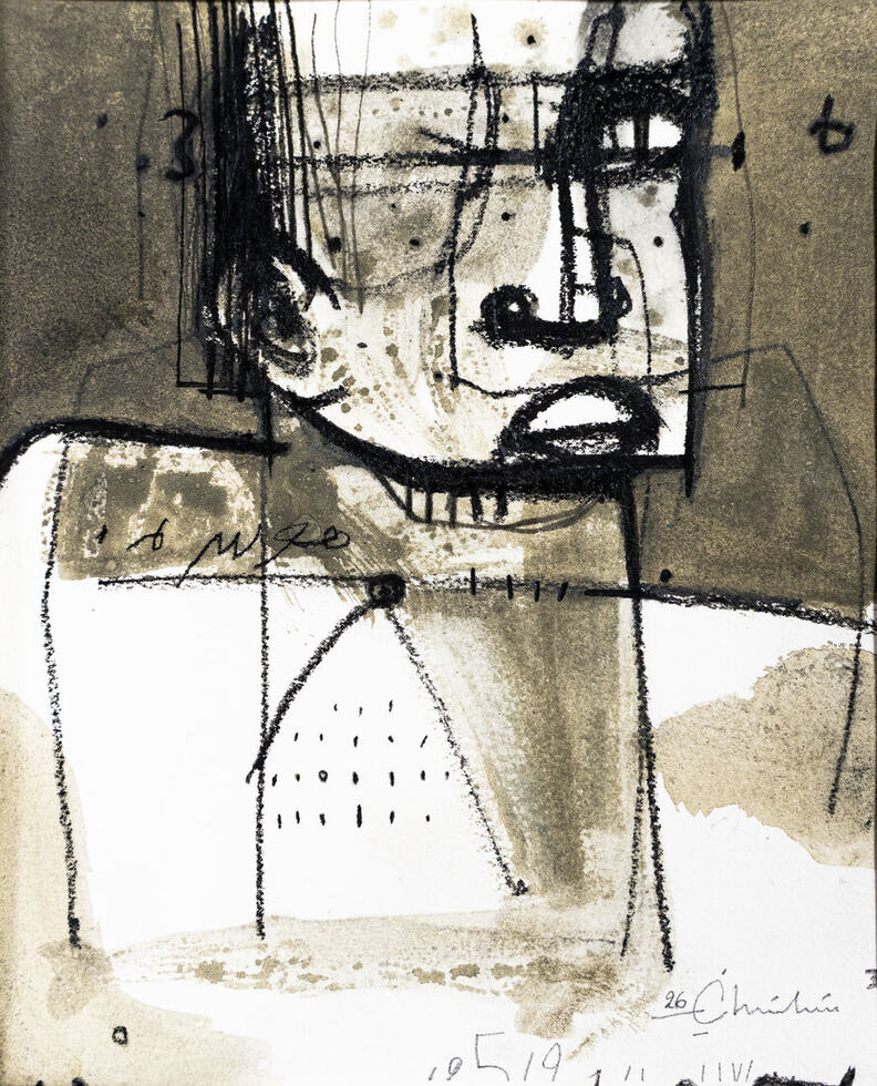 Mixte sur papier, 19 × 24 cm, 2026