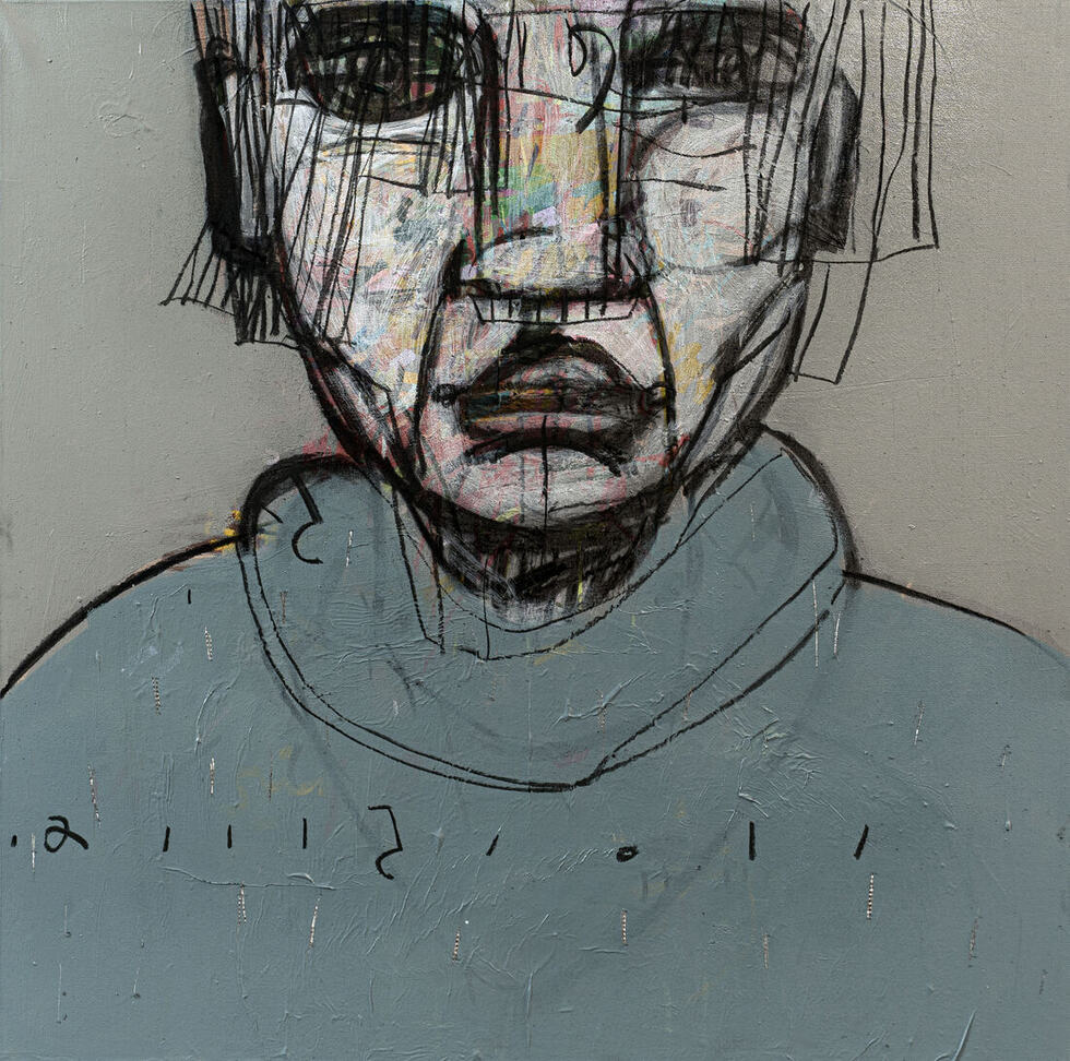Mixte sur toile, 60 × 60 cm, 2026