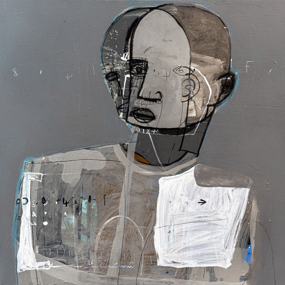 Mixte sur toile, 60 × 60 cm, 2026